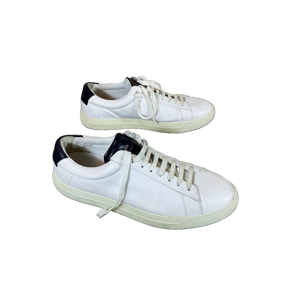 12 M Zespa Aix-en-Provence Men’s White/Blue Leather Lace-Up Sneakers EU 45 Port